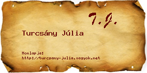 Turcsány Júlia névjegykártya